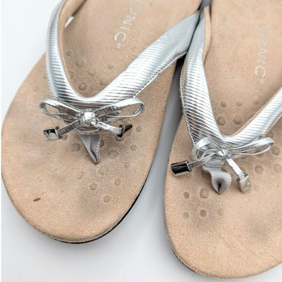 Vionic Bella II Flip Flop Sandals Bow Top Women's Vapor Grey Size US7.5 EU38 - Picture 9 of 9